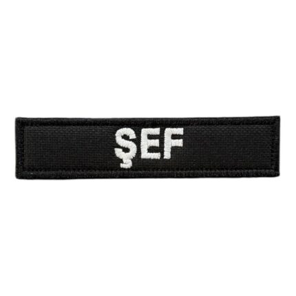 black ground sef written patch