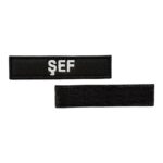 black ground sef written patch velcro
