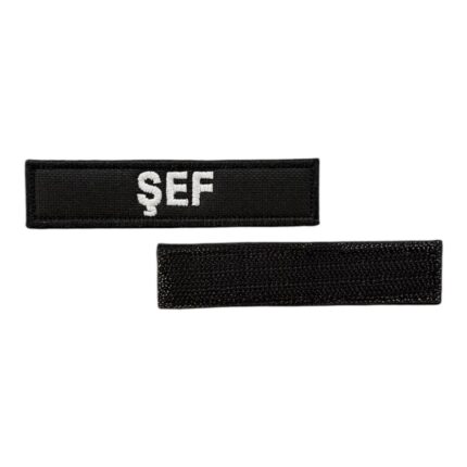 black ground sef written patch velcro