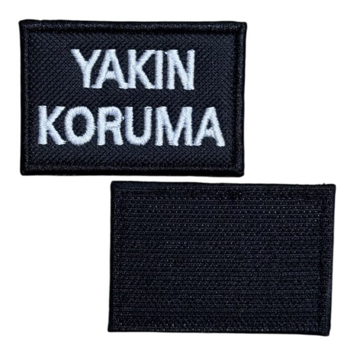 siyah zemin yakin koruma patch pec 6x4 cm cirtli