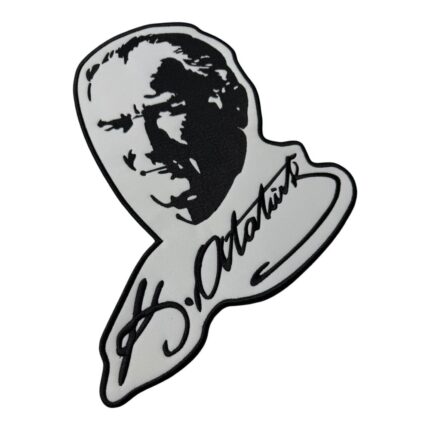 signed ataturk portrait large back patch 28x35 cm sew