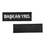 siyah zemin baskan yrd yazili nakis patch cirtli