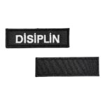 siyah zemin disiplin yazili nakis patch cirtli