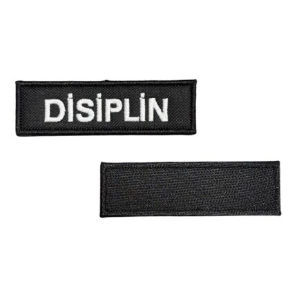 black ground disiplin embroidery patch velcro