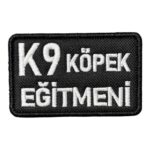 siyah zemin k9 kopek egitmeni nakis patch