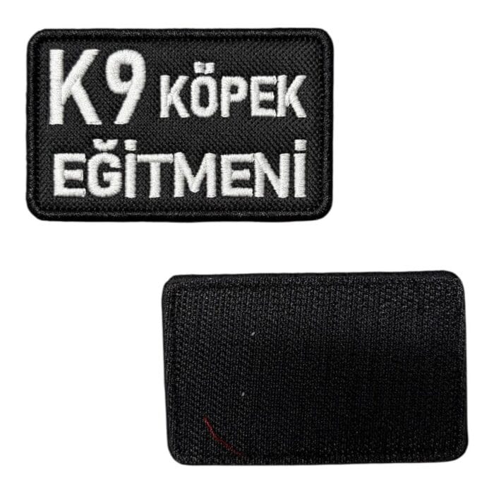 black ground k9 dog trainer patch velcro