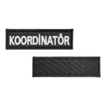 siyah zemin koordinator yazili nakis patch cirtli