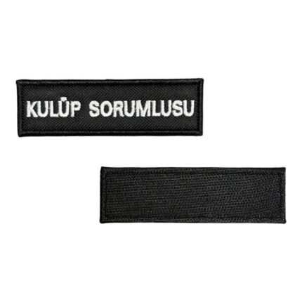black ground kulup sorumlusu embroidery patch velcro