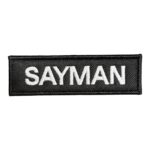 siyah zemin sayman yazili nakis patch