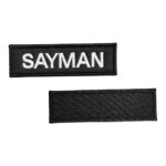 siyah zemin sayman yazili nakis patch cirtli