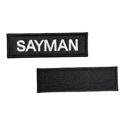black ground sayman embroidery patch velcro