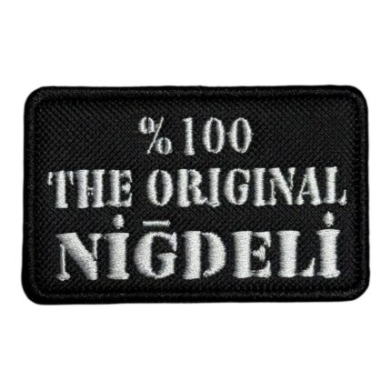 the original nigdeli written embroidery patch