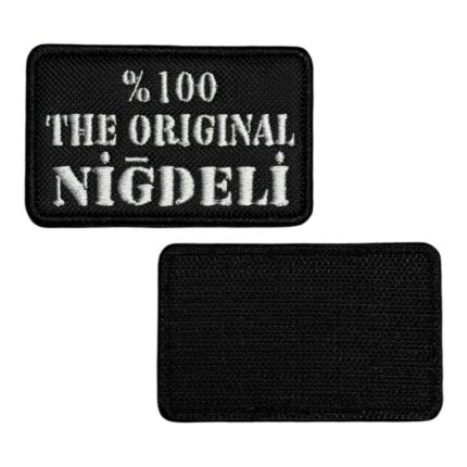 the original nigdeli written embroidery patch velcro
