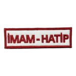 beyaz zemin imam hatip yazili nakis patch pec