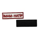 beyaz zemin imam hatip yazili nakis patch pec cirtli