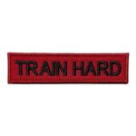 kirmizi zemin train hard yazili patch pec