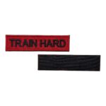 kirmizi zemin train hard yazili patch pec cirtli