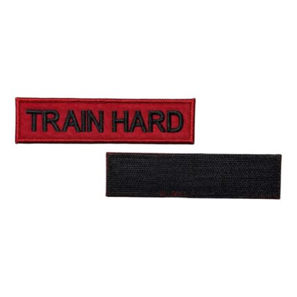 red ground train hard written patch velcro