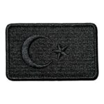 black color turkish flag embroidery patch
