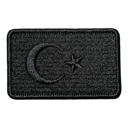 black color turkish flag embroidery patch