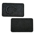 black color turkish flag embroidery patch velcro