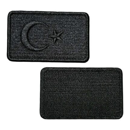 black color turkish flag embroidery patch velcro