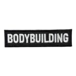 black ground bodybuilding written patch
