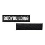 black ground bodybuilding written patch velcro