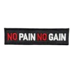 siyah zemin no pain no gain yazili patch pec