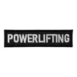black ground powerlifting written patch