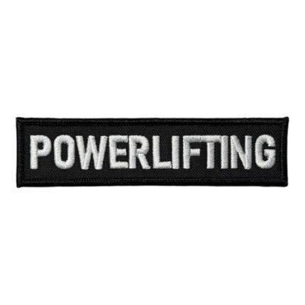 black ground powerlifting written patch