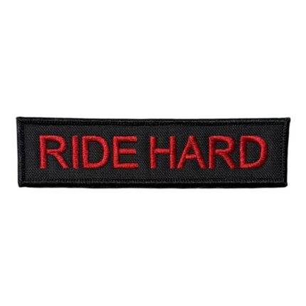 black ground ride hard written patch
