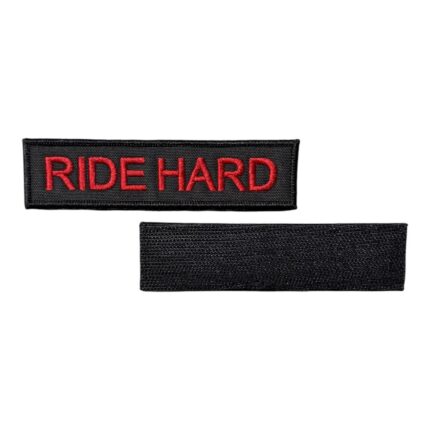 black ground ride hard written patch velcro