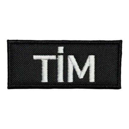 black ground tim written embroidery patch