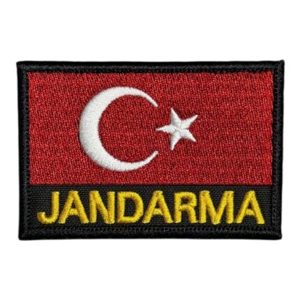 turkish flag jandarma written embroidery patch