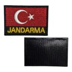 turk bayragi jandarma yazili nakis patch pec cirtli
