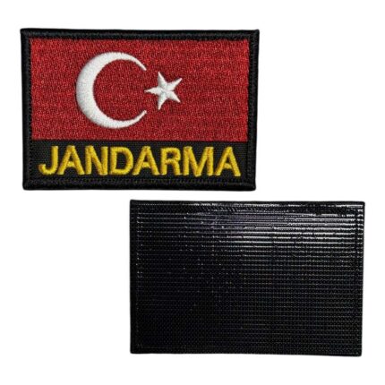 turkish flag jandarma written embroidery patch velcro
