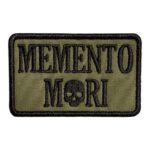 khaki background memento mori embroidered patch