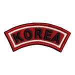 red background korea embroidered patch