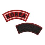 red background korea embroidered patch velcro