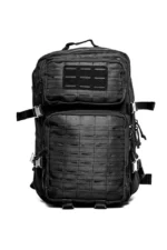 black color 45l backpack with 2 free patches