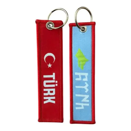 turk ve gokturk temali cift yon dokuma anahtarlik metal