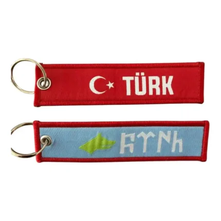 turk ve gokturk temali cift yon dokuma anahtarlik tasarim