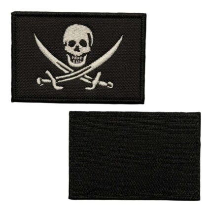 calico jack pirate flag embroidered patch velcro