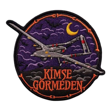 kimse gormeden siha embroidered patch