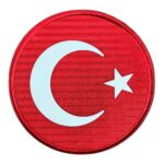 red round turkish flag patch 7 cm