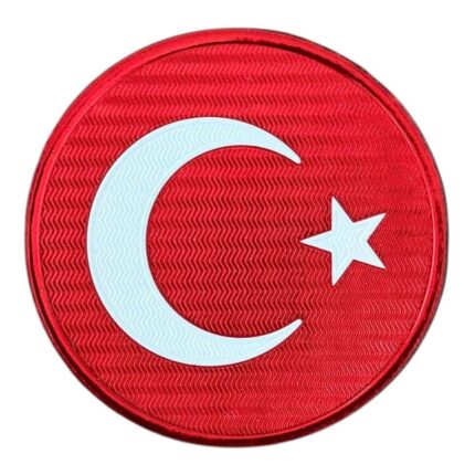 red round turkish flag patch 7 cm