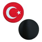 red round turkish flag patch 7 cm velcro