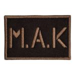 siyah zemin mak yazili nakis patch