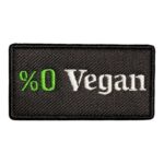 zero percent 0 vegan embroidered patch